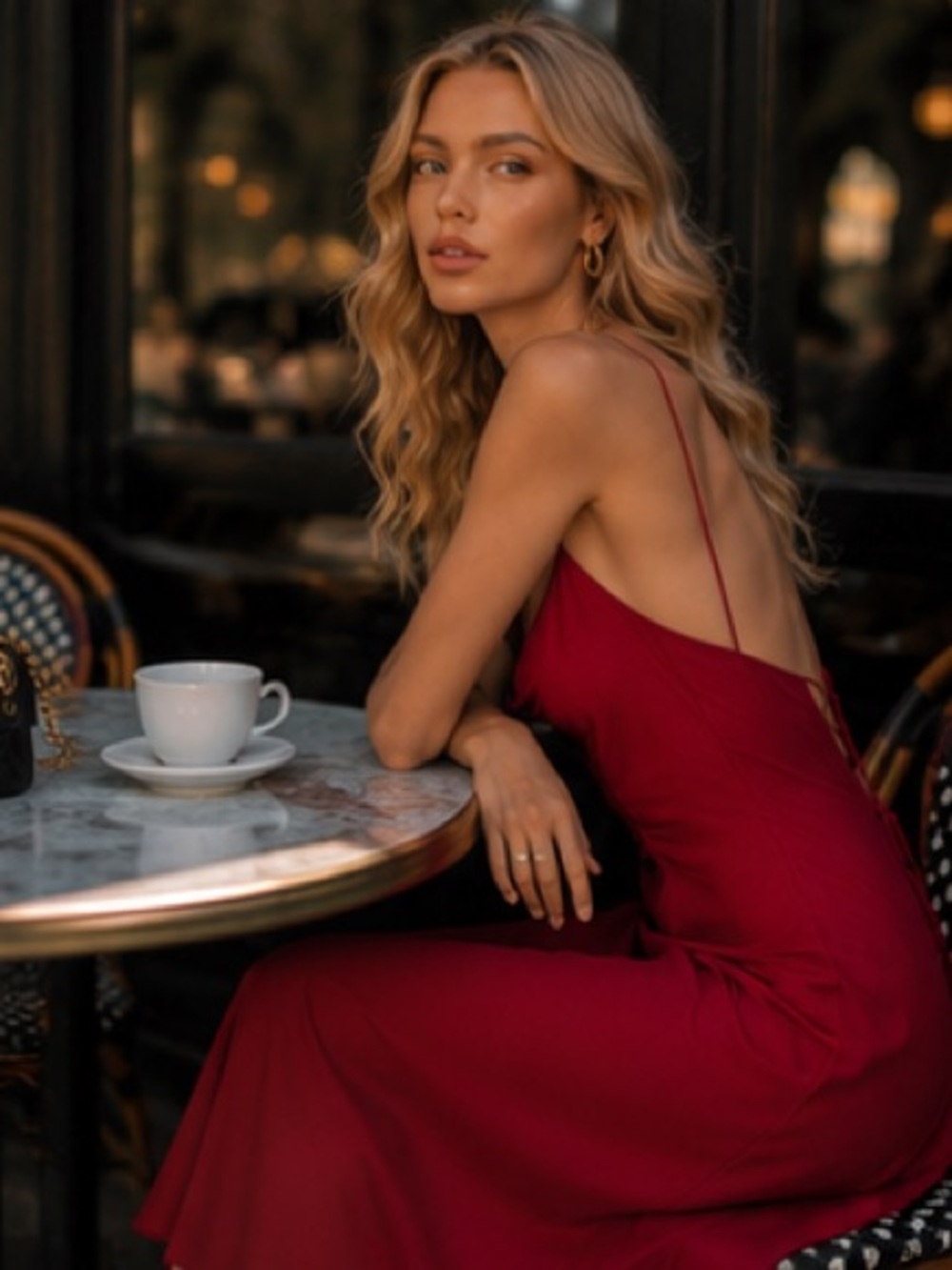 Mango Elegant Red Midi Dress